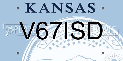V67ISD Kansas License Plate