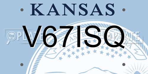 V67ISQ Kansas License Plate