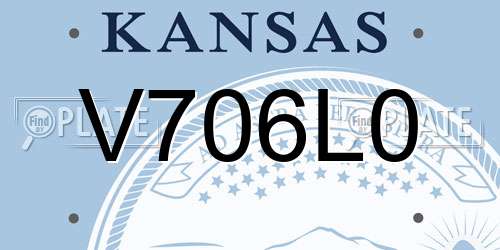 V706L0 Kansas License Plate