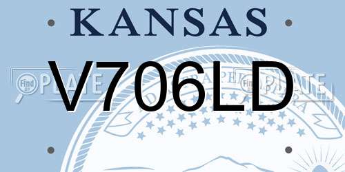 V706LD Kansas License Plate