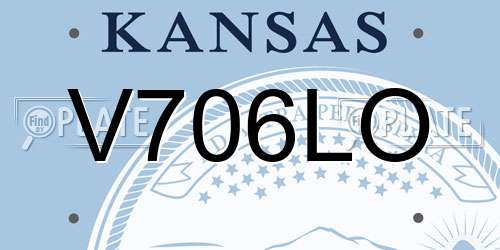 V706LO Kansas License Plate