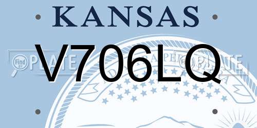 V706LQ Kansas License Plate