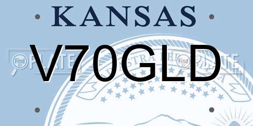 V70GLD Kansas License Plate
