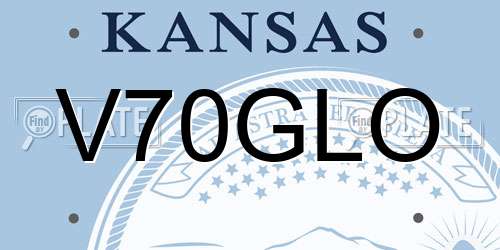 V70GLO Kansas License Plate