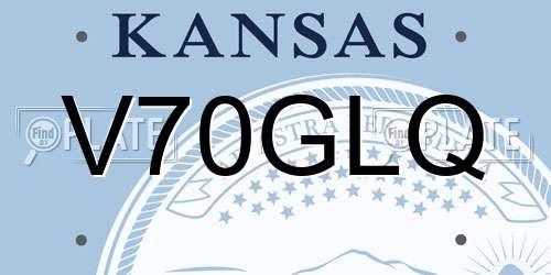 V70GLQ Kansas License Plate