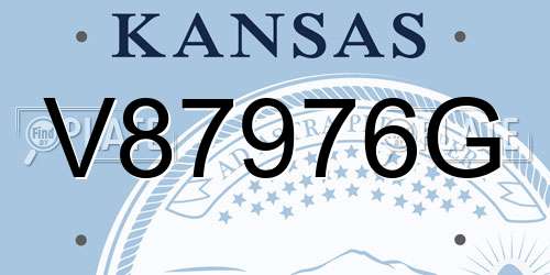 V87976G Kansas License Plate
