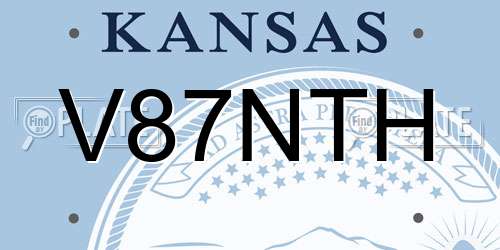 V87NTH Kansas License Plate