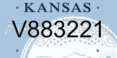 V883221 Kansas License Plate