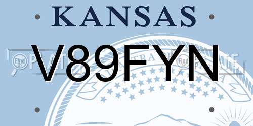 V89FYN Kansas License Plate