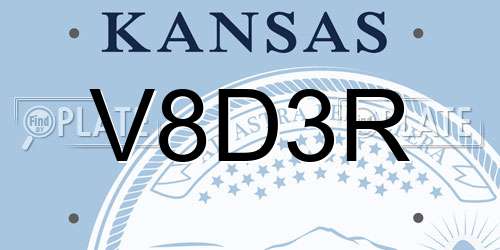 V8D3R Kansas License Plate