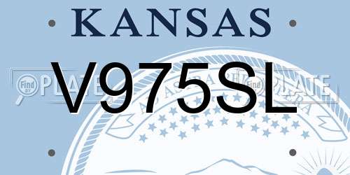 V975SL Kansas License Plate
