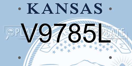 V9785L Kansas License Plate