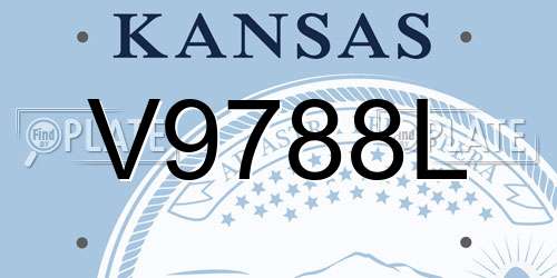 V9788L Kansas License Plate