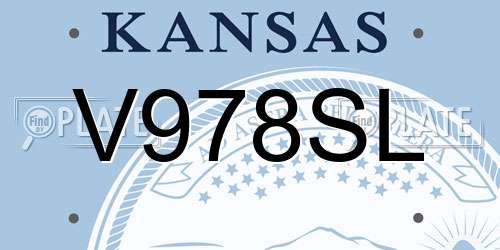V978SL Kansas License Plate
