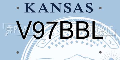 V97BBL Kansas License Plate