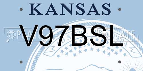 V97BSL Kansas License Plate