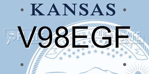 V98EGF Kansas License Plate
