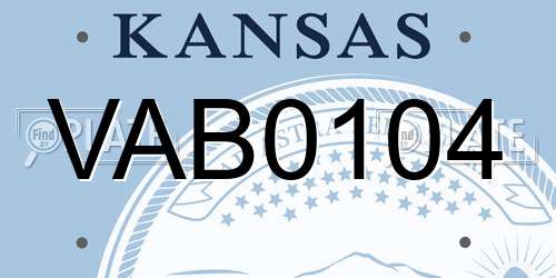 VAB0104 Kansas License Plate