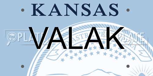 VALAK Kansas License Plate