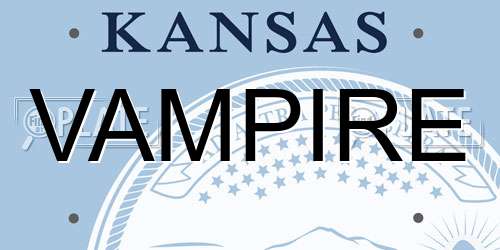 VAMPIRE Kansas License Plate