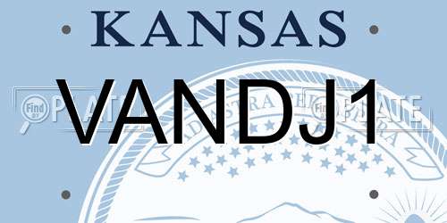 VANDJ1 Kansas License Plate