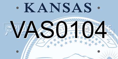 VAS0104 Kansas License Plate