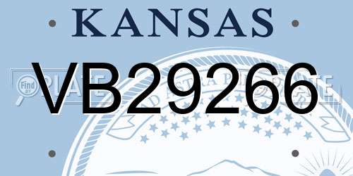 VB29266 Kansas License Plate
