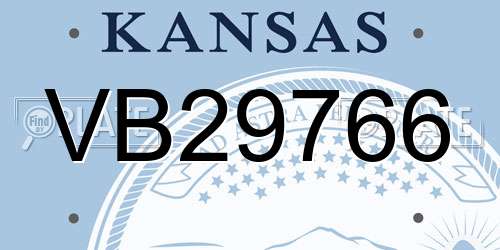 VB29766 Kansas License Plate
