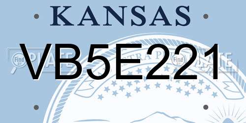 VB5E221 Kansas License Plate