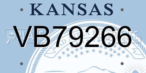 VB79266 Kansas License Plate