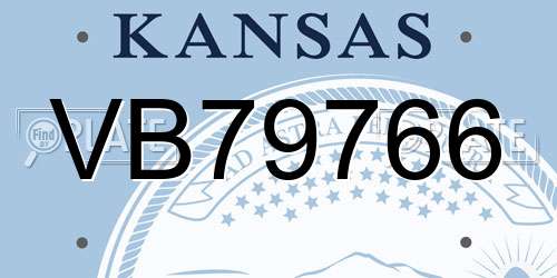 VB79766 Kansas License Plate