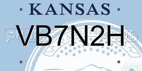 VB7N2H Kansas License Plate