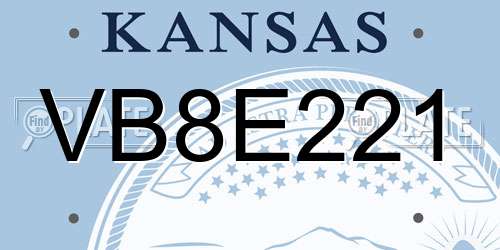 VB8E221 Kansas License Plate