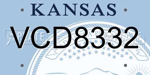 VCD8332 Kansas License Plate