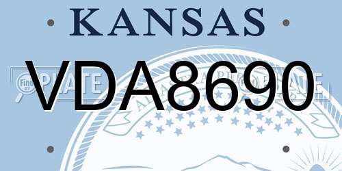 VDA8690 Kansas License Plate