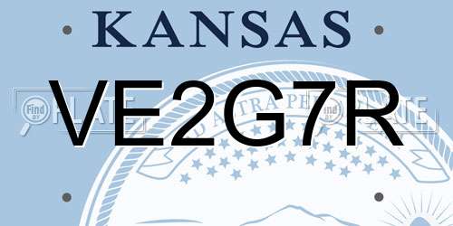 VE2G7R Kansas License Plate
