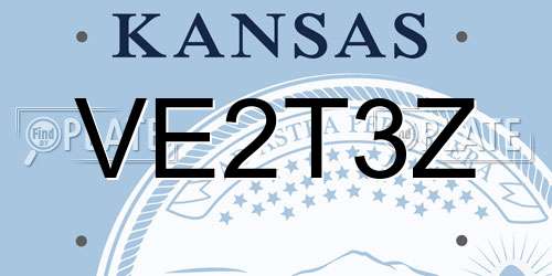 VE2T3Z Kansas License Plate