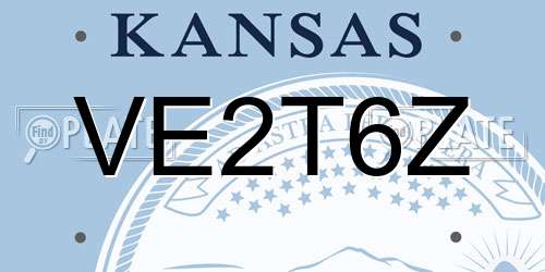 VE2T6Z Kansas License Plate