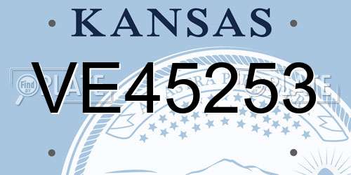 VE45253 Kansas License Plate