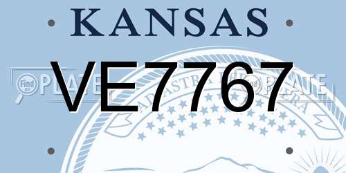 VE7767 Kansas License Plate