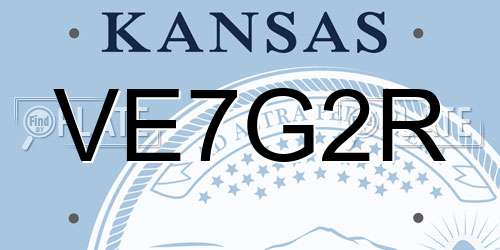 VE7G2R Kansas License Plate