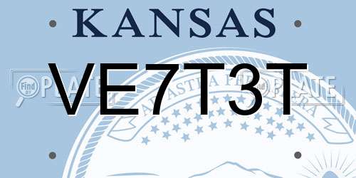 VE7T3T Kansas License Plate