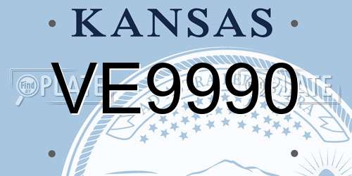 VE9990 Kansas License Plate