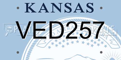 VED257 Kansas License Plate