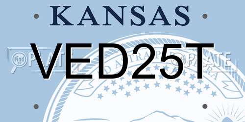 VED25T Kansas License Plate