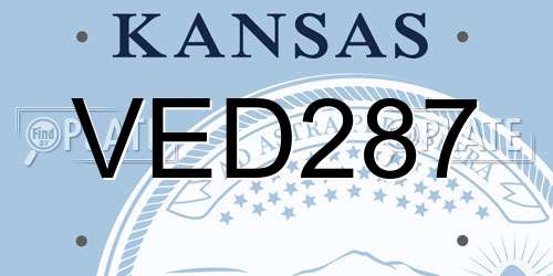 VED287 Kansas License Plate