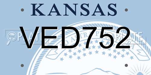 VED752 Kansas License Plate