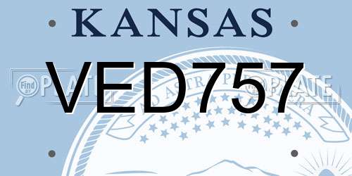 VED757 Kansas License Plate