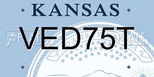 VED75T Kansas License Plate
