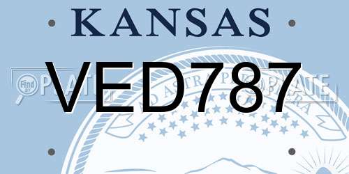 VED787 Kansas License Plate